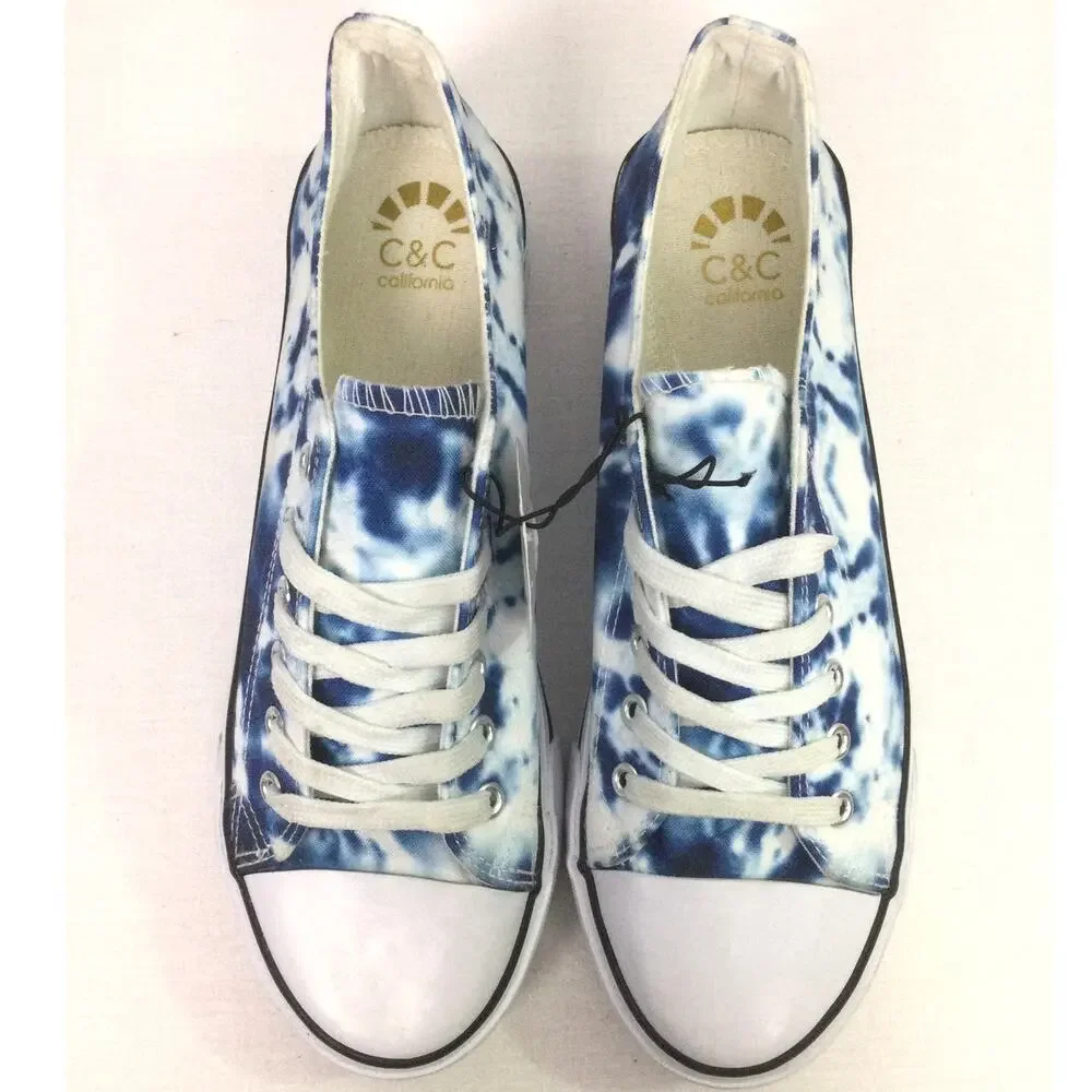 C &C California Indie Sleaze Y2K Streetwear Platform Tie Dye Lace Up Sneaker 11M